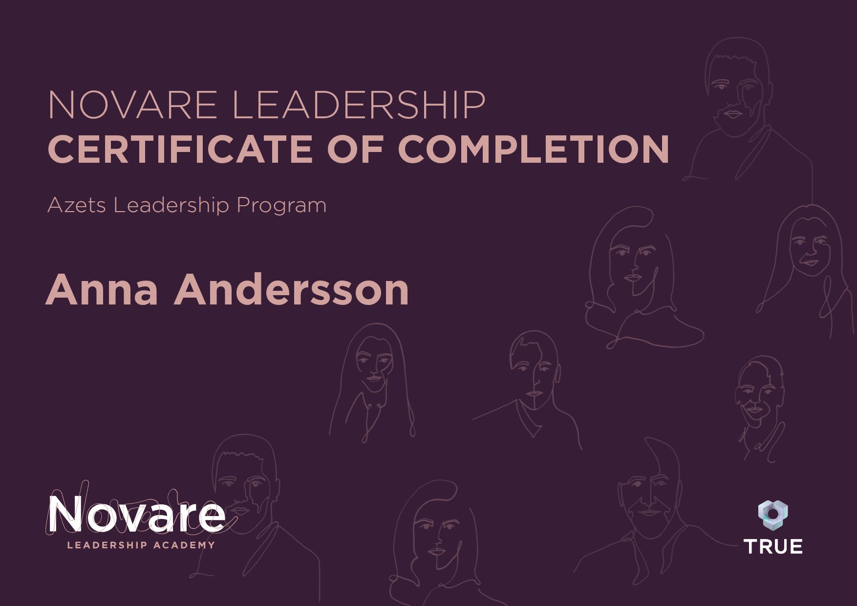Exempel: diplom för Azets Leadership Program från Novare Leadership