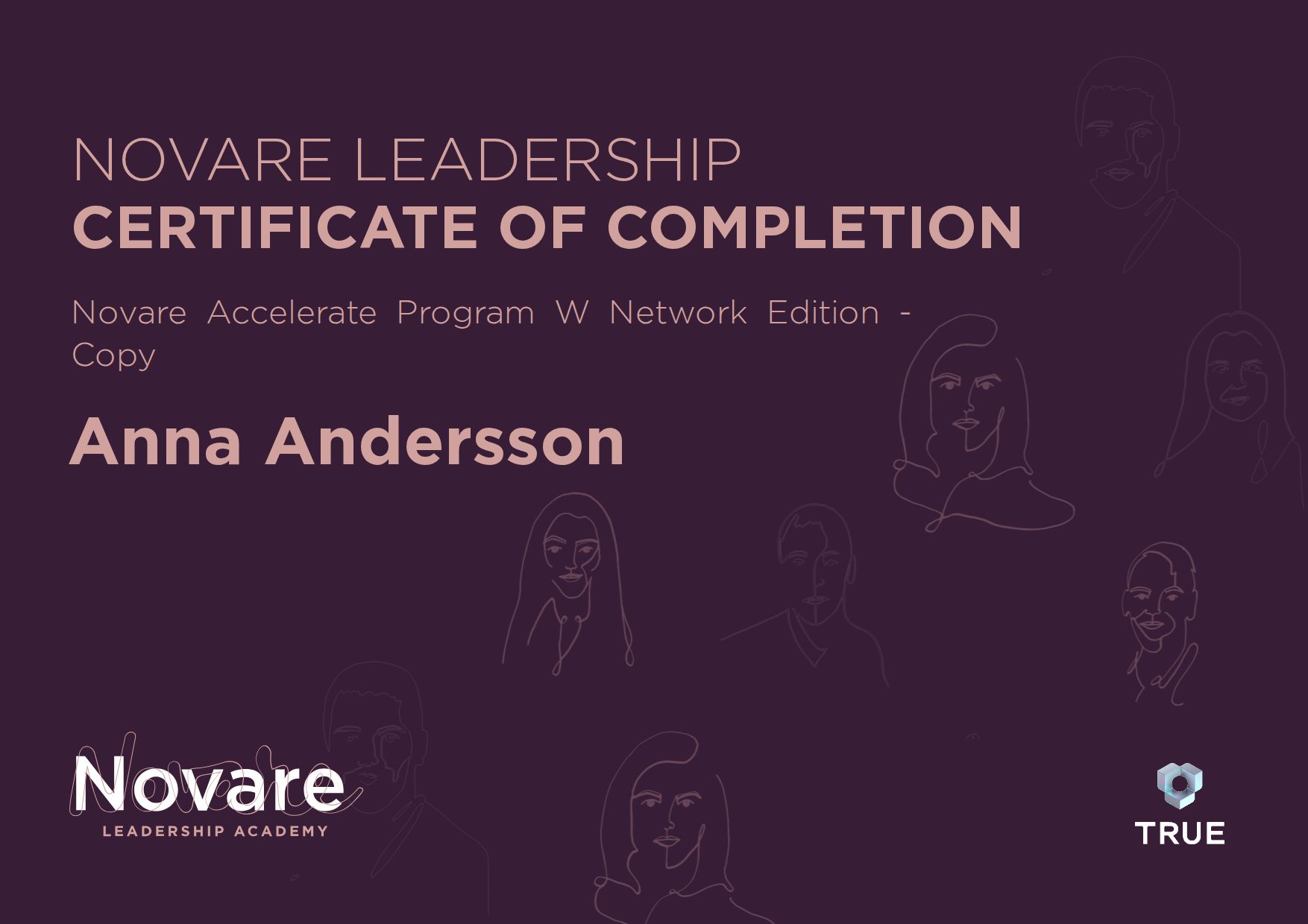 Example certificate for Novare Accelerate Program W Network Edition - Copy from Novare Leadership